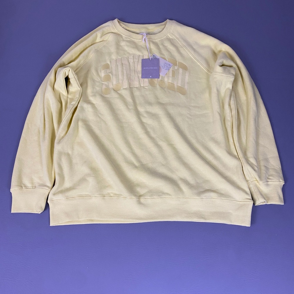 Thread & Supply Sweatshirt Women's Size Medium Sunkissed Yellow Graphic New NWT